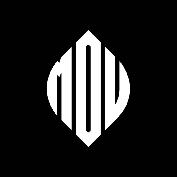 Design Logotipo Letra Círculo Mdu Com Forma Círculo Elipse Mdu — Vetor de Stock