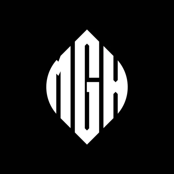 Design Logotipo Letra Círculo Mgx Com Forma Círculo Elipse Mgx — Vetor de Stock