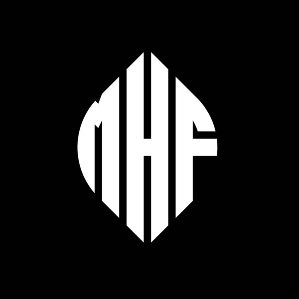 Mhf Cercle Lettre Logo Design Avec Cercle Ellipse Forme Lettres — Image vectorielle