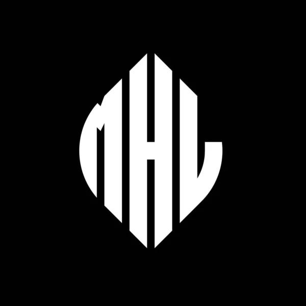 Mhl Cercle Lettre Logo Design Avec Cercle Ellipse Forme Mhl — Image vectorielle