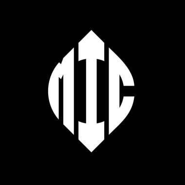 Çember ve elips şekilli MIC daire harf logosu tasarımı. Tipografik tarzda MIC elips harfleri. Üç baş harf daire şeklinde bir logo oluşturuyor. MIC Çember Amblemi Soyut Monogram Harf İşaretleme Vektörü.