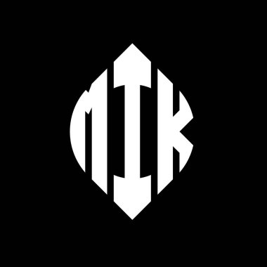 Çember ve elips şekilli MIK daire harf logosu tasarımı. Tipografik tarzda MIK elips harfleri. Üç baş harf daire şeklinde bir logo oluşturuyor. MIK Çember Amblemi Soyut Monogram Harf İşaretleme Vektörü.