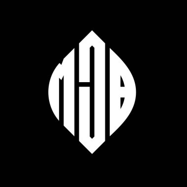 Çember ve elips şekilli MJB daire harf logosu tasarımı. Tipografik biçimli MJB elips harfleri. Üç baş harf daire şeklinde bir logo oluşturuyor. MJB Çember Amblemi Soyut Monogram Harf İşaretleyici Vektörü.