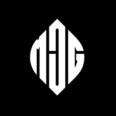 Çember ve elips şekilli MJG daire harf logosu tasarımı. Tipografik biçimli MJG elips harfleri. Üç baş harf daire şeklinde bir logo oluşturuyor. MJG Çember Amblemi Soyut Monogram Harf İşaretleyici Vektörü.