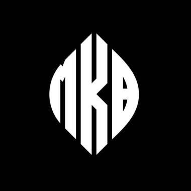 Çember ve elips şekilli MKB daire harf logosu tasarımı. Tipografik biçimli MKB elips harfleri. Üç baş harf daire şeklinde bir logo oluşturuyor. MKB Çember Amblemi Soyut Monogram Harf İşaretleyici Vektörü.