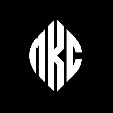 Çember ve elips şekilli MKC daire harf logosu tasarımı. MKC elips harfleri tipografik tarzda. Üç baş harf daire şeklinde bir logo oluşturuyor. MKC Çember Amblemi Soyut Monogram Harf İşaretleyici Vektörü.