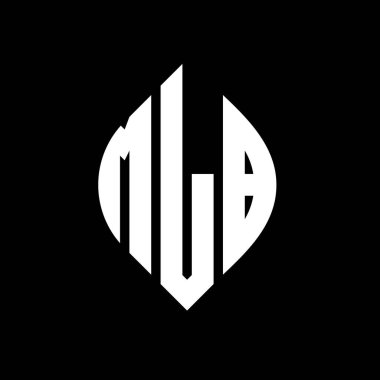 Çember ve elips şekilli MLB daire harf logosu tasarımı. Tipografik biçimli MLB elips harfleri. Üç baş harf daire şeklinde bir logo oluşturuyor. MLB Çember Amblemi Soyut Monogram Harf İşaretleyici Vektörü.