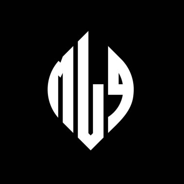 Çember ve elips şekilli MLQ daire harf logosu tasarımı. Tipografik biçimli MLQ elips harfleri. Üç baş harf daire şeklinde bir logo oluşturuyor. MLQ Çemberi Amblemi Soyut Monogram Harf İşaretleyici Vektörü.