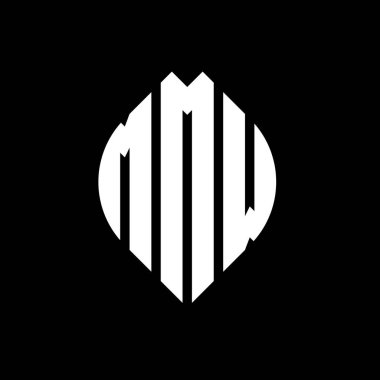 Çember ve elips şekilli MMW daire harf logosu tasarımı. MMW elips harfleri tipografik tarzda. Üç baş harf daire şeklinde bir logo oluşturuyor. MMW Çember Amblemi Soyut Monogram Harf İşaretleyici Vektörü.