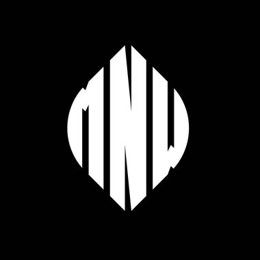 Çember ve elips şekilli MNW daire harf logosu tasarımı. Tipografik biçimli MNW elips harfleri. Üç baş harf daire şeklinde bir logo oluşturuyor. MNW Çember Amblemi Soyut Monogram Harf İşaretleyici Vektörü.