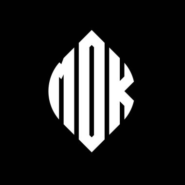Çember ve elips şekilli MOK daire harf logosu tasarımı. MOK elips harfleri tipografik tarzda. Üç baş harf daire şeklinde bir logo oluşturuyor. MOK Çemberi Amblemi Soyut Monogram Harf İşaretleme Vektörü.