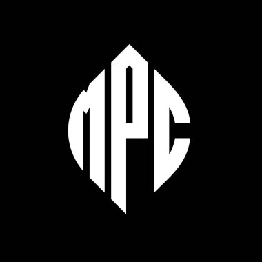 Çember ve elips şekilli MPC daire harf logosu tasarımı. MPC elips harfleri tipografik tarzda. Üç baş harf daire şeklinde bir logo oluşturuyor. MPC Çember Amblemi Soyut Monogram Harf İşaretleme Vektörü.