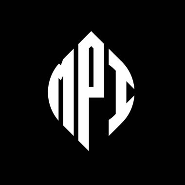 Çember ve elips şekilli MPI daire harf logosu tasarımı. MPI elips harfleri tipografik tarzda. Üç baş harf daire şeklinde bir logo oluşturuyor. MPI Çember Amblemi Soyut Monogram Harf İşaretleme Vektörü.