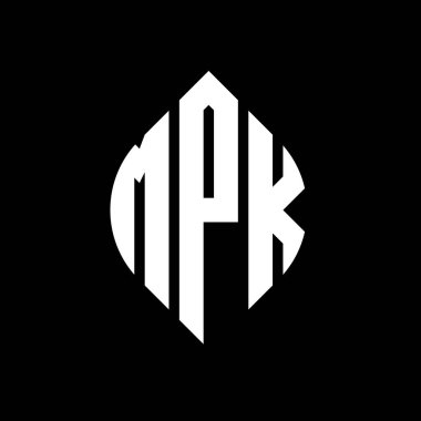 Çember ve elips şekilli MPK daire harf logosu tasarımı. MPK elips harfleri tipografik tarzda. Üç baş harf daire şeklinde bir logo oluşturuyor. MPK Çember Amblemi Soyut Monogram Harf İşaretleme Vektörü.