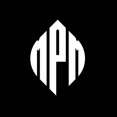 Çember ve elips şekilli MPM daire harf logosu tasarımı. MPM elips harfleri tipografik tarzda. Üç baş harf daire şeklinde bir logo oluşturuyor. MPM Çember Amblemi Soyut Monogram Harf İşaretleme Vektörü.