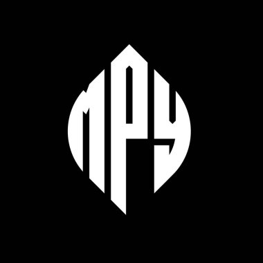 Çember ve elips şekilli MPY daire harf logosu tasarımı. MPY elips harfleri tipografik tarzda. Üç baş harf daire şeklinde bir logo oluşturuyor. MPY Çember Amblemi Soyut Monogram Harf İşaretleme Vektörü.
