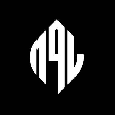Çember ve elips şekilli MQL daire harf logosu tasarımı. Tipografik biçimli MQL elips harfleri. Üç baş harf daire şeklinde bir logo oluşturuyor. MQL Çemberi Amblemi Soyut Monogram Harfi Mark Vector.MQL daire harfli logo tasarımı daire ve ellip