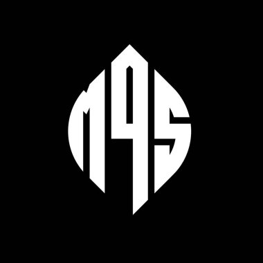 Çember ve elips şekilli MQS daire harf logosu tasarımı. Tipografik biçimli MQS elips harfleri. Üç baş harf daire şeklinde bir logo oluşturuyor. MQS Çemberi Amblemi Soyut Monogram Harfi Mark Vector.MQS daire harfli logo tasarımı daire ve ellip