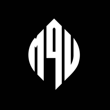 Çember ve elips şekilli MQU harf logosu tasarımı. MQU elips harfleri tipografik tarzda. Üç baş harf daire şeklinde bir logo oluşturuyor. MQU Çember Amblemi Soyut Monogram Harf İşaretleyici Vektörü.