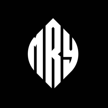 Çember ve elips şekilli MRY daire harf logosu tasarımı. Typographic tarzında MRY elips harfleri. Üç baş harf daire şeklinde bir logo oluşturuyor. MRY Çemberi Amblemi Soyut Monogram Harf İşaretleyici Vektörü.