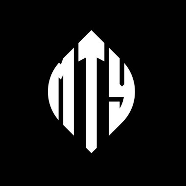Çember ve elips şekilli MTY daire harf logosu tasarımı. Typographic tarzında MTY elips harfleri. Üç baş harf daire şeklinde bir logo oluşturuyor. MTY Çemberi Amblemi Soyut Monogram Harf İşaretleme Vektörü.
