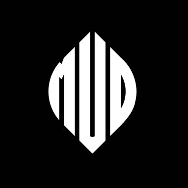 Çember ve elips şekilli MUO daire harf logosu tasarımı. Typographic tarzında MUO elips harfleri. Üç baş harf daire şeklinde bir logo oluşturuyor. MUO Çemberi Amblemi Soyut Monogram Harf İşaretleyici Vektörü.