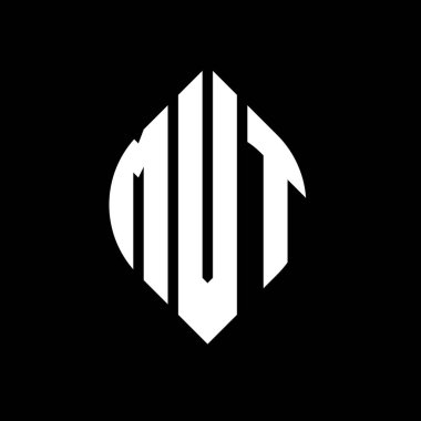 Çember ve elips şekilli MVT daire harf logosu tasarımı. Tipografik biçimli MVT elips harfleri. Üç baş harf daire şeklinde bir logo oluşturuyor. MVT Çember Amblemi Soyut Monogram Harf İşaretleyici Vektörü.