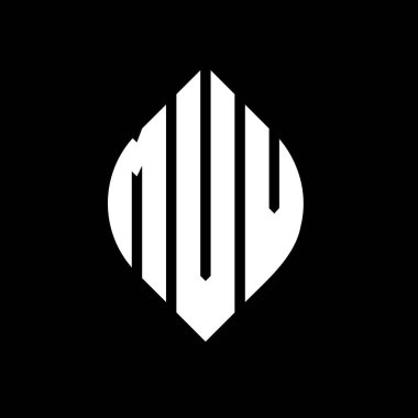 Çember ve elips şekilli MVV daire harf logosu tasarımı. Tipografik şekilli MVV elips harfleri. Üç baş harf daire şeklinde bir logo oluşturuyor. MVV Çember Amblemi Soyut Monogram Harf İşaretleyici Vektörü.