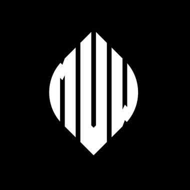 Çember ve elips şekilli MVW daire harf logosu tasarımı. Tipografik biçimli MVW elips harfleri. Üç baş harf daire şeklinde bir logo oluşturuyor. MVW Çember Amblemi Soyut Monogram Harf İşaretleyici Vektörü.
