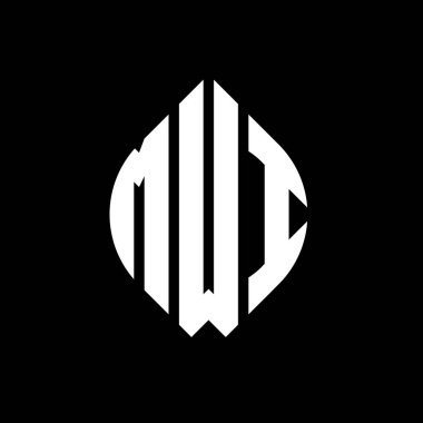 Çember ve elips şekilli MWI daire harf logosu tasarımı. MWI elips harfleri tipografik tarzda. Üç baş harf daire şeklinde bir logo oluşturuyor. MWI Çemberi Amblemi Soyut Monogram Harf İşaretleyici Vektörü.