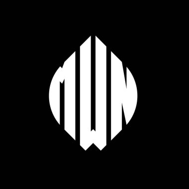 Çember ve elips şekilli MWN daire harf logosu tasarımı. MWN elips harfleri tipografik tarzda. Üç baş harf daire şeklinde bir logo oluşturuyor. MWN Çemberi Amblemi Soyut Monogram Harf İşaretleme Vektörü.