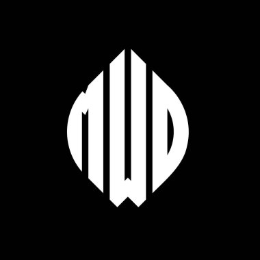 Çember ve elips şekilli MWO daire harf logosu tasarımı. Typographic tarzında MWO elips harfleri. Üç baş harf daire şeklinde bir logo oluşturuyor. MWO Çemberi Amblemi Soyut Monogram Harf İşaretleyici Vektörü.