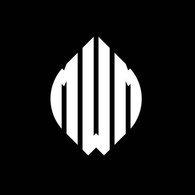 Çember ve elips şekilli MWM daire harf logosu tasarımı. MWM elips harfleri tipografik tarzda. Üç baş harf daire şeklinde bir logo oluşturuyor. MWM Çember Amblemi Soyut Monogram Harf İşaretleyici Vektörü.