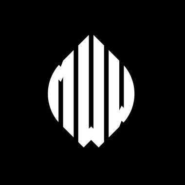 Çember ve elips şekilli MWW daire harf logosu tasarımı. Tipografik tarzda MWW elips harfleri. Üç baş harf daire şeklinde bir logo oluşturuyor. MWW Çember Amblemi Soyut Monogram Harf İşaretleyici Vektörü.