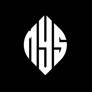 Çember ve elips şekilli MYS daire şeklinde harf logosu tasarımı. Tipografik tarzda MYS elips harfleri. Üç baş harf daire şeklinde bir logo oluşturuyor. MYS Çemberi Amblemi Soyut Monogram Harf İşaretleme Vektörü.