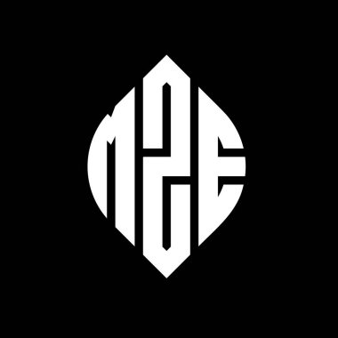Çember ve elips şekilli MZE daire harf logosu tasarımı. Tipografik biçimli MZE elips harfleri. Üç baş harf daire şeklinde bir logo oluşturuyor. MZE Çember Amblemi Soyut Monogram Harf İşaretleyici Vektörü.