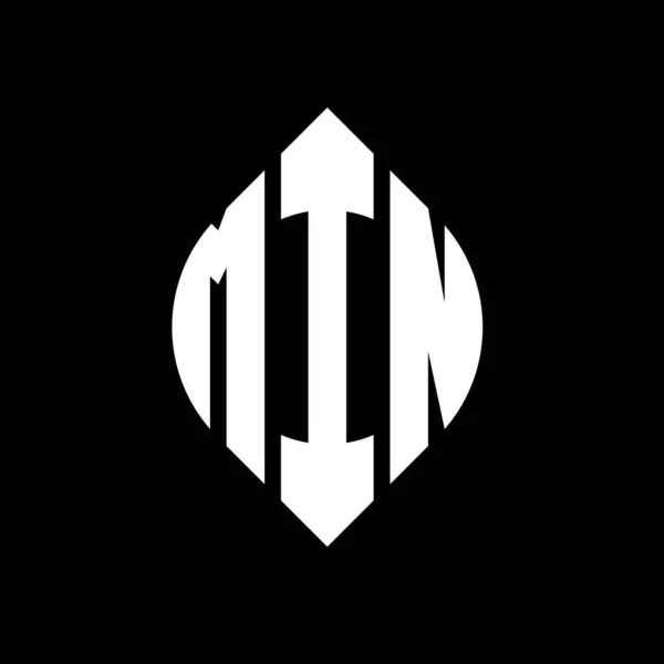 Min Kreis Buchstabe Logo Design Mit Kreis Und Ellipsenform Min — Stockvektor