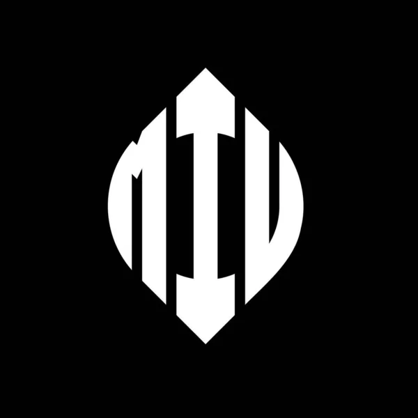 Miu Círculo Carta Logotipo Design Com Forma Círculo Elipse Miu — Vetor de Stock