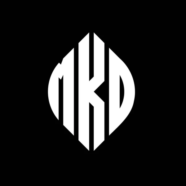 Mkd Kreis Buchstabe Logo Design Mit Kreis Und Ellipsenform Mkd — Stockvektor