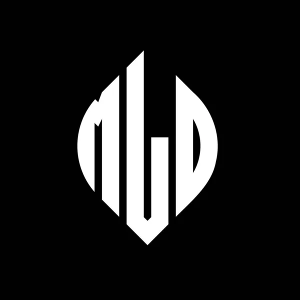Design Logotipo Letra Círculo Mld Com Forma Círculo Elipse Letras — Vetor de Stock