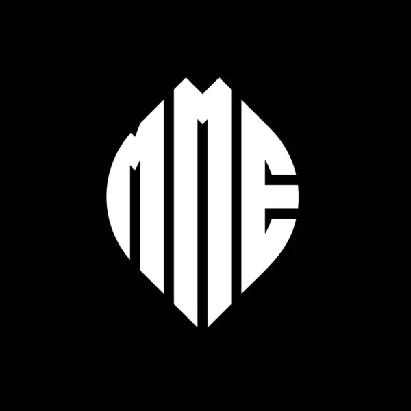 Design Logotipo Letra Círculo Mme Com Forma Círculo Elipse Mme — Vetor de Stock