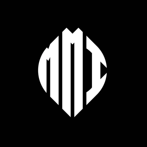 Design Logotipo Letra Círculo Mmi Com Forma Círculo Elipse Mmi — Vetor de Stock