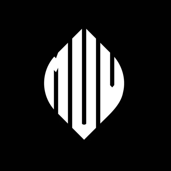 Design Logotipo Letra Círculo Muv Com Forma Círculo Elipse Letras — Vetor de Stock