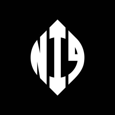 Çember ve elips şekilli NIQ daire harf logosu tasarımı. Typographic tarzında NIQ elips harfleri. Üç baş harf daire şeklinde bir logo oluşturuyor. NIQ Çemberi Amblemi Soyut Monogram Harf İşaretleyici Vektörü.