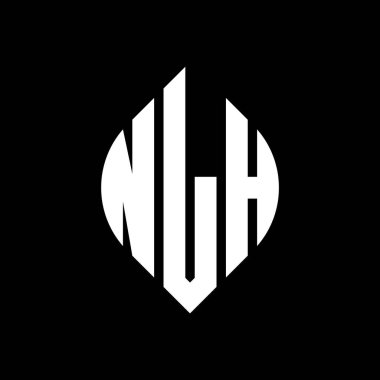 Çember ve elips şekilli NLH daire harf logosu tasarımı. Tipografik biçimli NLH elips harfleri. Üç baş harf daire şeklinde bir logo oluşturuyor. NLH Çemberi Amblemi Soyut Monogram Harf İşareti Vektörü. Çember ve ellip ile NLH daire harf logosu tasarımı