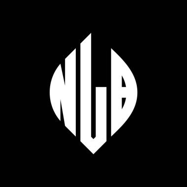 Çember ve elips şekilli NLB daire harf logosu tasarımı. Tipografik biçimli NLB elips harfleri. Üç baş harf daire şeklinde bir logo oluşturuyor. NLB Çember Amblemi Soyut Monogram Harf İşaretleyici Vektörü.