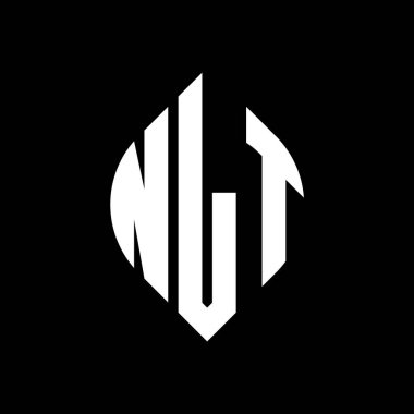 Çember ve elips şekilli NLT daire harf logosu tasarımı. Tipografik biçimli NLT elips harfleri. Üç baş harf daire şeklinde bir logo oluşturuyor. NLT Çember Amblemi Soyut Monogram Harf İşaretleyici Vektörü.
