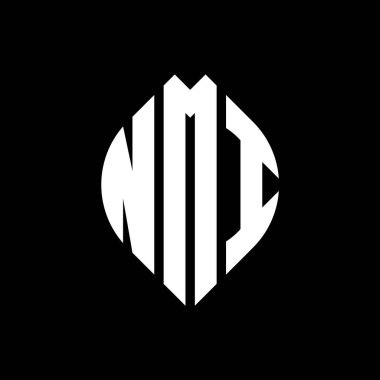 Çember ve elips şekilli NMI daire harf logosu tasarımı. NMI elips harfleri tipografik tarzda. Üç baş harf daire şeklinde bir logo oluşturuyor. NMI Çember Amblemi Soyut Monogram Harf İşaretleyici Vektörü.