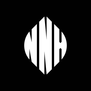 Çember ve elips şekilli NNX daire harf logosu tasarımı. Tipografik biçimli NNX elips harfleri. Üç baş harf daire şeklinde bir logo oluşturuyor. NNX Çember Amblemi Soyut Monogram Harf İşaretleyici Vektörü.