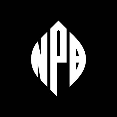 Çember ve elips şekilli NPB daire harf logosu tasarımı. Tipografik biçimli NPB elips harfleri. Üç baş harf daire şeklinde bir logo oluşturuyor. NPB Çemberi Amblemi Soyut Monogram Harf İşaretleyici Vektörü.